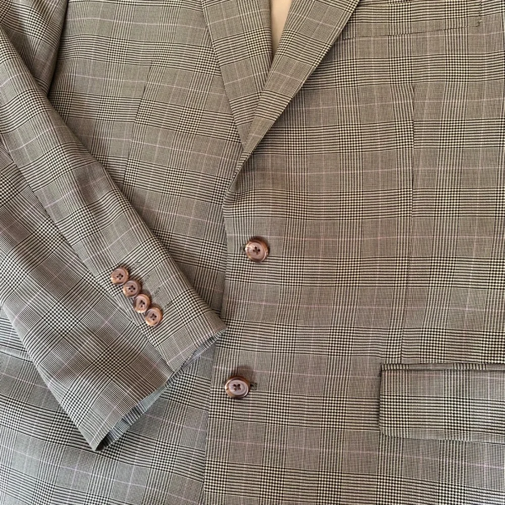 Ralph Lauren Mens‎ Glen Plaid Wool Suit 44R Brown Pink Check 2 Button Dillards